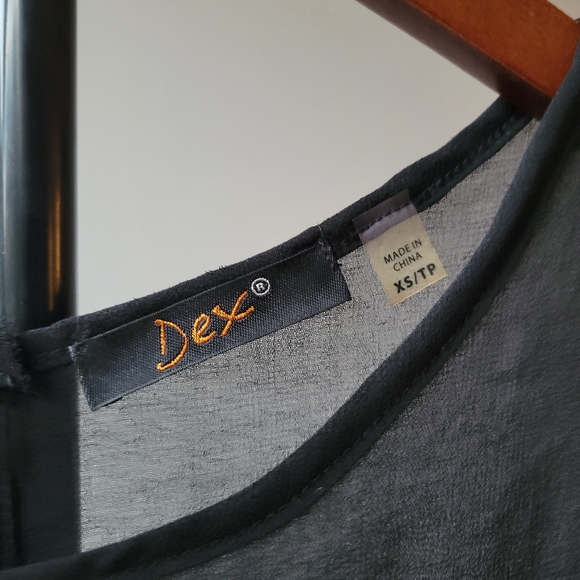 Black Velvet Print Mini Dress - Picture 4 of 5